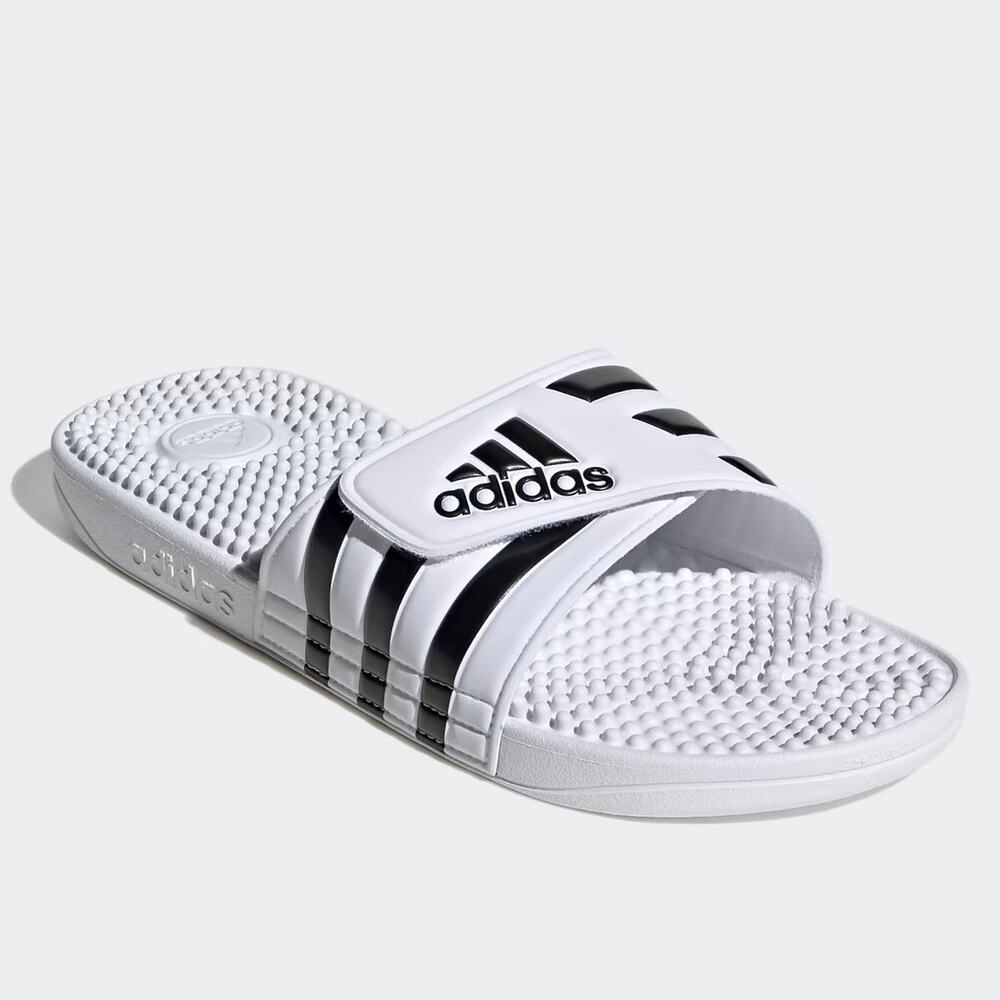 NWB Adidas Adissage Slides Sandals Cloud White Core Black Unisex Mens 6 Womens 7